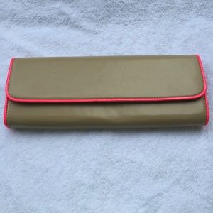 Aldo "Crate" Clutch - Tan and Neon Pink